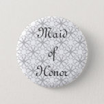 Stylized Flower Maid Of Honor Button at Zazzle