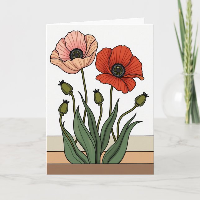 Stylized Flower Mothers Day Card (Front)