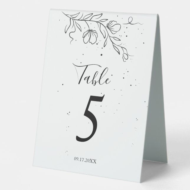 Stylized flowering branch and drops of ink table t tent (Front)