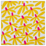 Stylized Flowers - Amber, Crimson and White Fabric