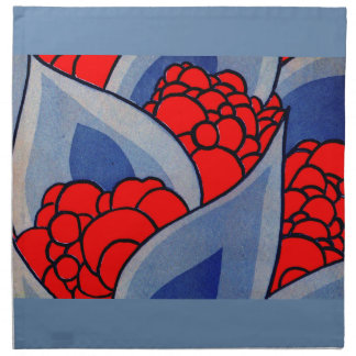 stylized flowers and leaves cloth napkin