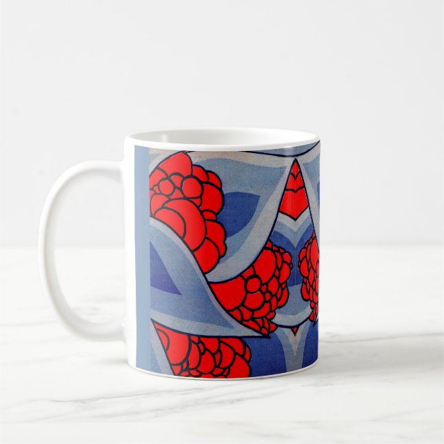 stylized flowers and leaves print coffee mug (Left)