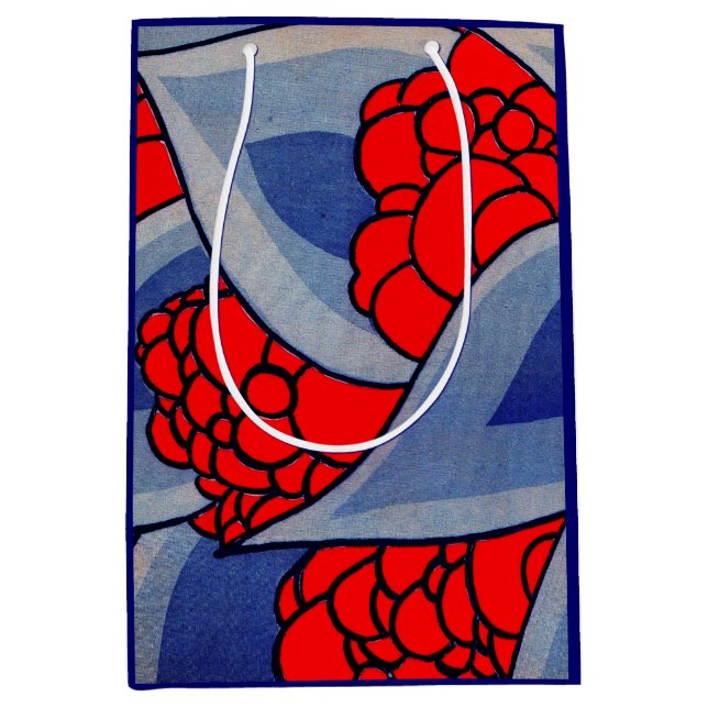 stylized flowers and leaves print medium gift bag (Front)