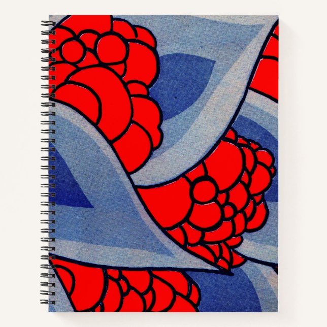 stylized flowers and leaves print notebook (Front)