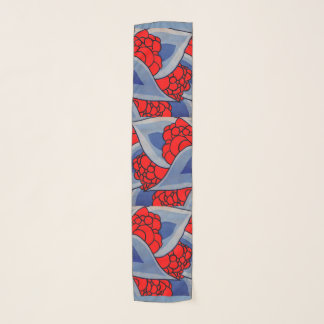 stylized flowers and leaves print scarf