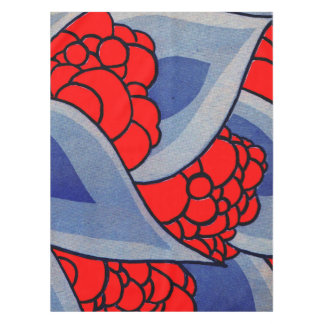 stylized flowers and leaves print tablecloth