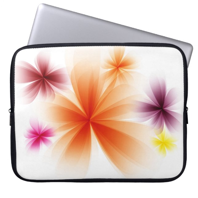 Stylized flowers laptop sleeve (Front)