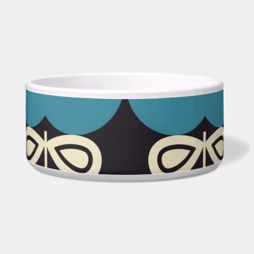 Stylized Flowers Modern Vintage Geometric Bowl