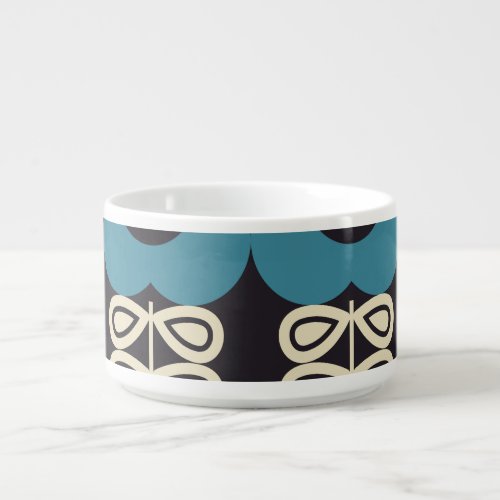 Stylized Flowers Modern Vintage Geometric Bowl