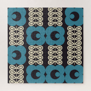 Stylized Flowers: Modern Vintage Geometric. Jigsaw Puzzle