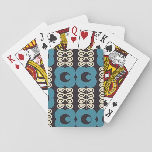 Stylized Flowers Modern Vintage Geometric Playing Cards