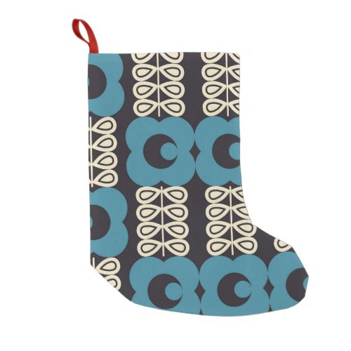 Stylized Flowers Modern Vintage Geometric Small Christmas Stocking