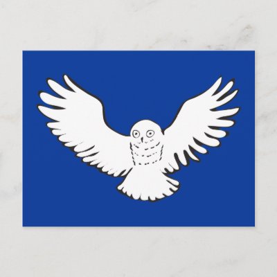 Stylized Flying Snowy Owl Postcard