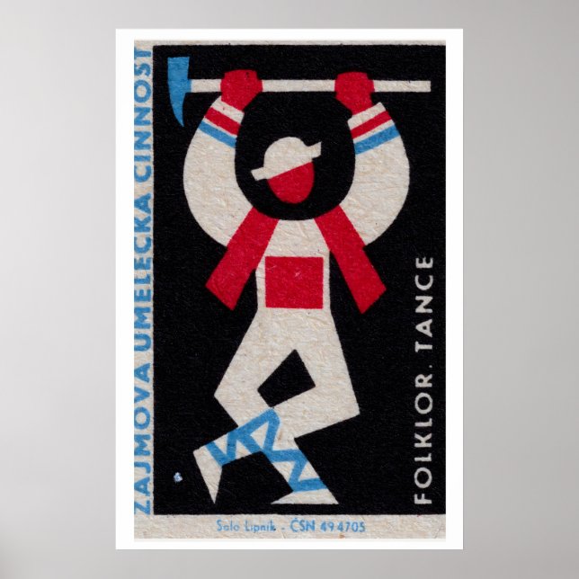 Stylized Folk Dancer Czechoslovakia 1960s-70s Poster (Front)