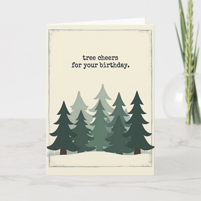 Stylized Forest Birthday Card (Front)