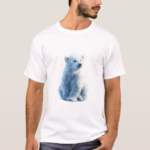 Stylized Frosty Polar Bear Cub Men T-Shirt