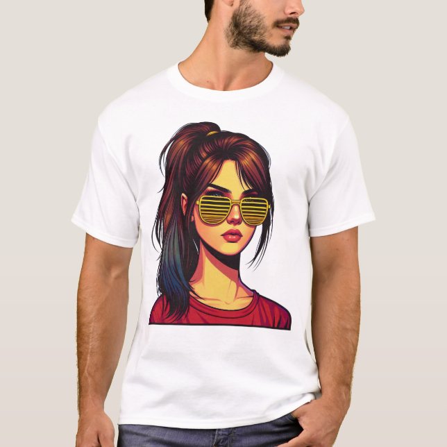 Stylized Girl Portrait T-Shirt (Front)