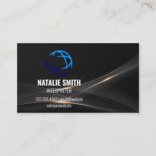 Stylized Globe Corporate Logo Tech Business Card
