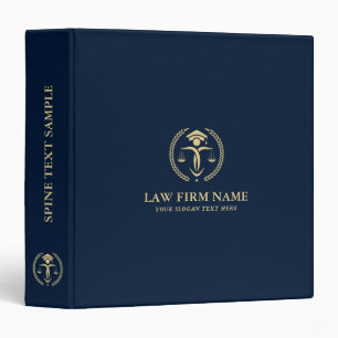 Stylized Gold Justice Logo Royal Blue Background 3 Ring Binder