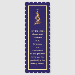 Stylized Golden Christmas Tree Bookmark