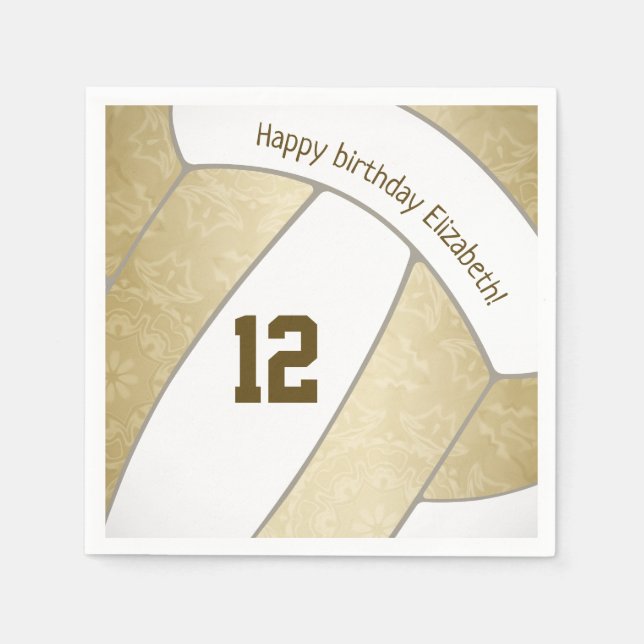 stylized golden girls volleyball sports napkins (Front)