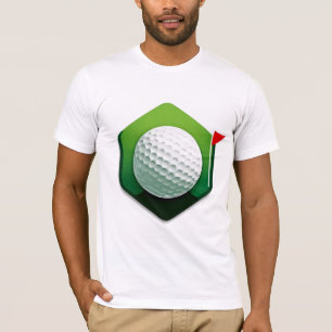 Stylized Golf Ball Icon with Green Background T-Shirt