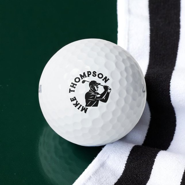 Stylized Golf Player with His Name  Balls (Creator Uploaded)