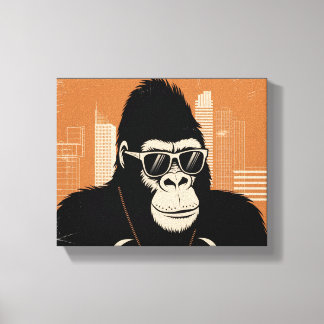 Stylized gorilla canvas print