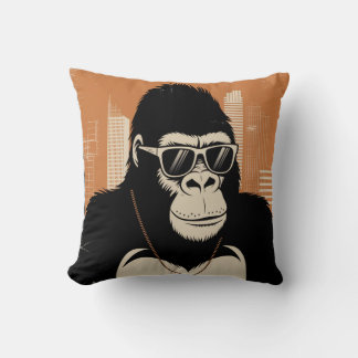 Stylized gorilla throw pillow