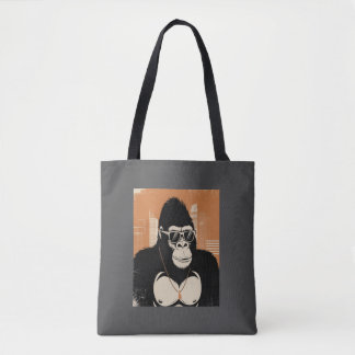 Stylized gorilla tote bag