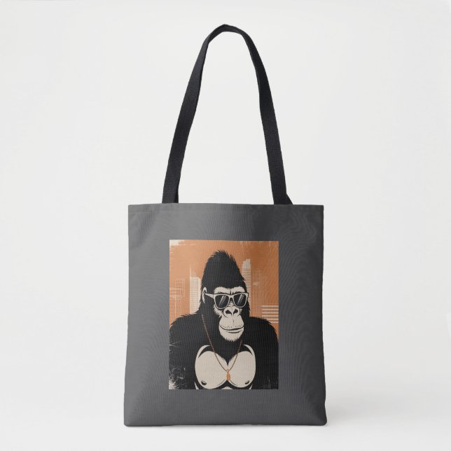 Stylized gorilla  tote bag (Front)