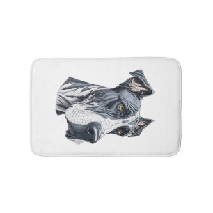 Stylized Great Dane Head Bath Mat