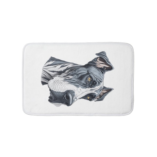 Stylized Great Dane Head Bath Mat (Front)