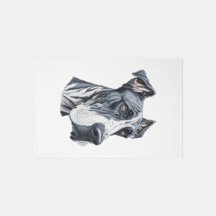 Stylized Great Dane Head Rug