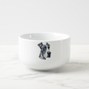 Stylized Great Dane Head Soup Mug