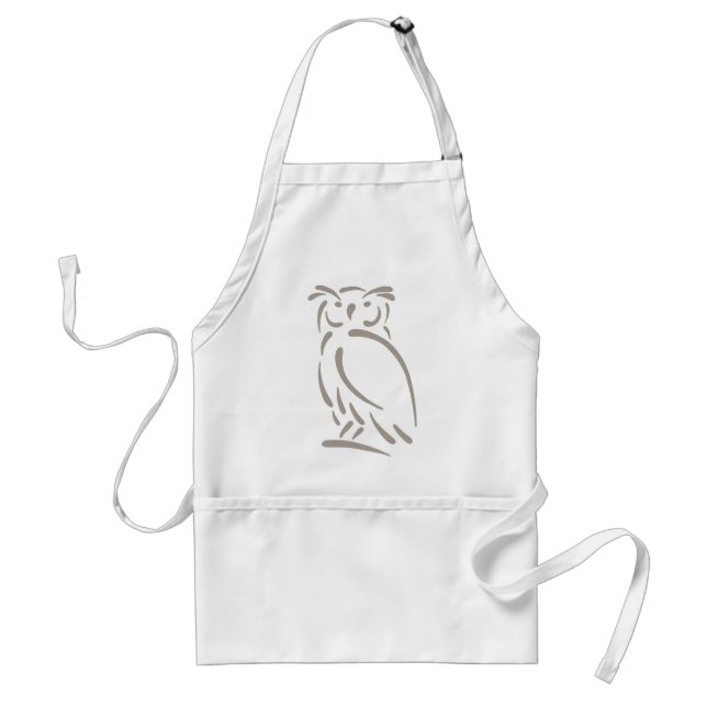 Stylized Great Horned Owl Adult Apron (Front)