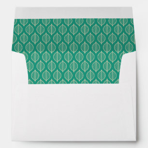 Stylized Green Leaf Pattern Envelope