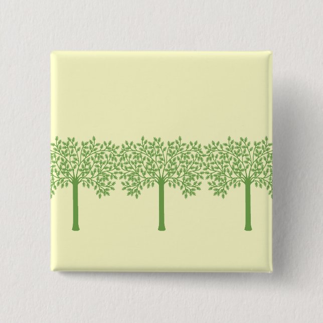 Stylized Green Tree Button (Front)