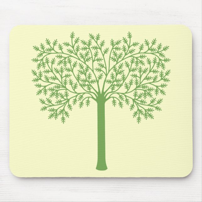 Stylized Green Tree Mouse Pad (Front)