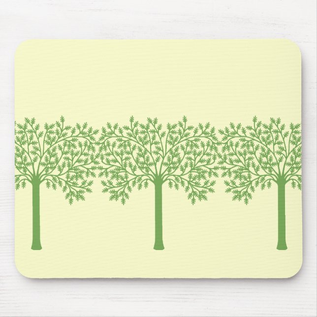 Stylized Green Tree Mouse Pad (Front)