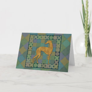 Stylized greyhound "Fergulia" Holiday Card
