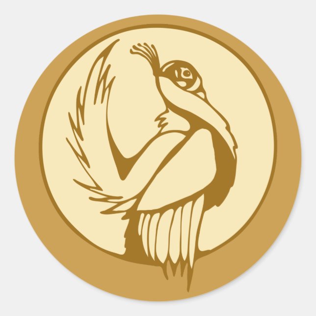 Stylized Grouse Classic Round Sticker (Front)