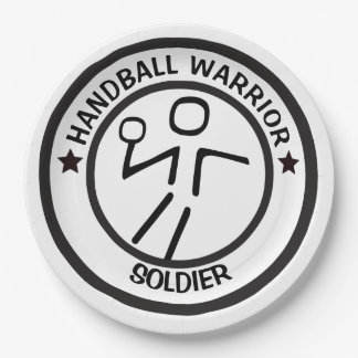 STYLIZED HANDBALL PLAYER PAPER PLATES