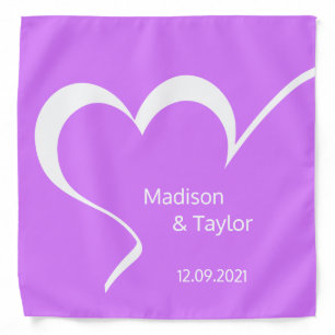 Stylized Heart custom name & color Bandana