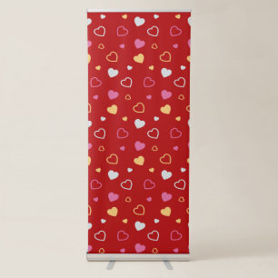 Stylized hearts pattern 2 retractable banner