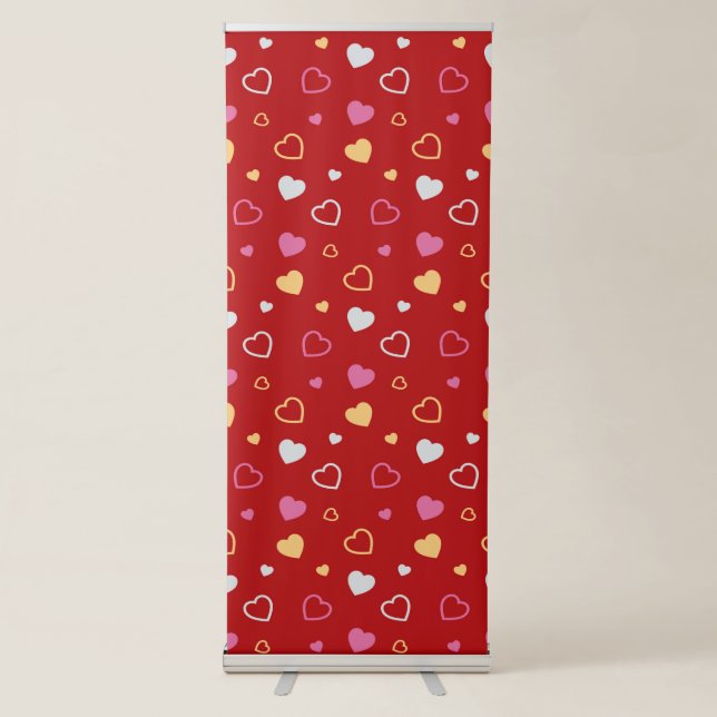 Stylized hearts pattern 2 retractable banner (Front)