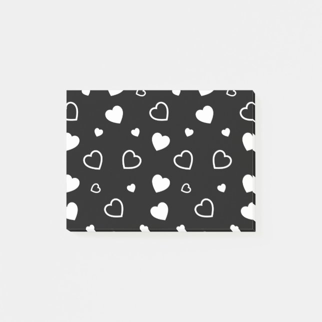 Stylized hearts pattern 5 post-it notes (Front)