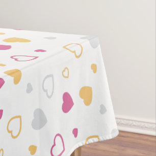 Stylized hearts pattern tablecloth