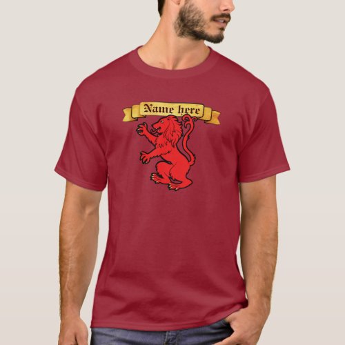 Stylized Heraldic Lion T_Shirt