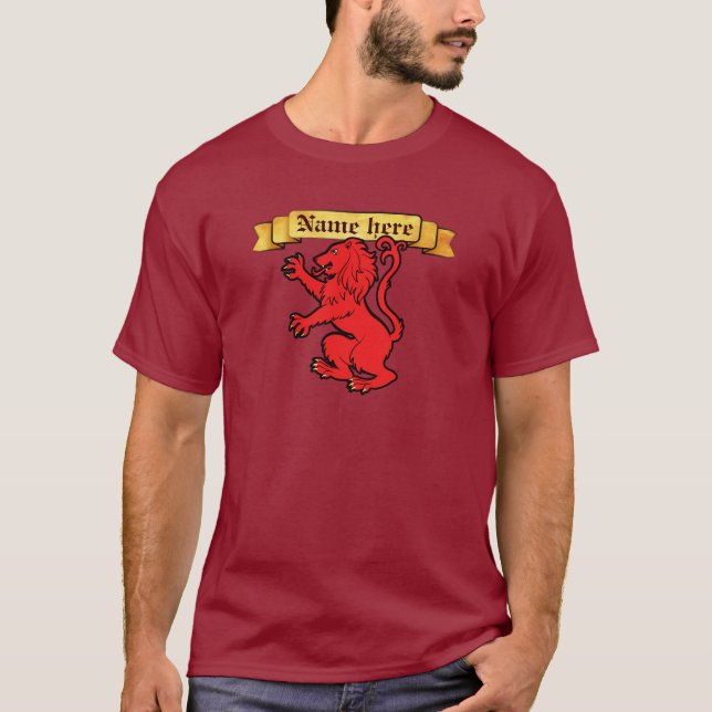 Stylized Heraldic Lion T-Shirt (Front)